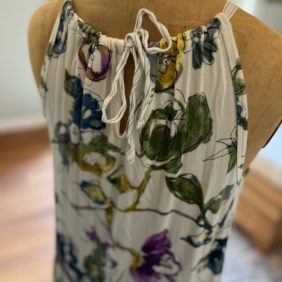 Anthropologie one September watercolor floral sleeveless top small - Picture 5 of 8
